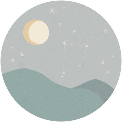 Eijffinger Explore Star Sign Circles - Libra (Weegschaal) Bleu