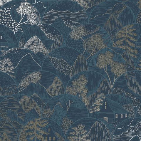 Dutch Wallcoverings Alchemy Teshio Navy 65880