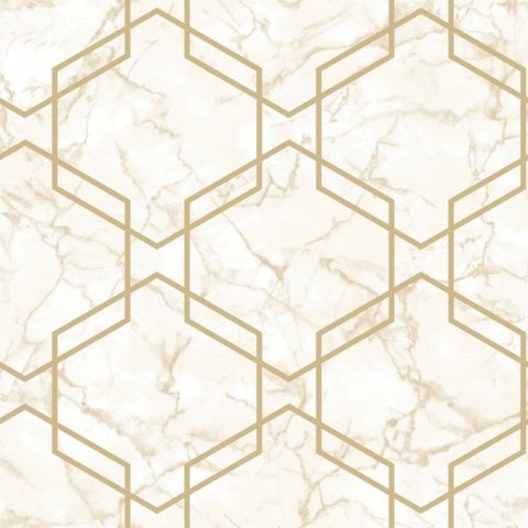 Dutch Wallcoverings First Class Kaleidoscope Ventura Beige Gold 90602