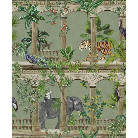 Dutch Wallcoverings First Class - Cascading Gardens - Petra Sage 91353