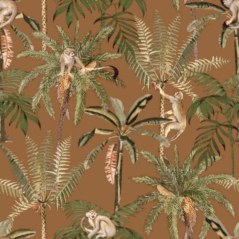 DUTCH WALLCOVERINGS FIRST CLASS ARBORETUM - ATELES BURNT ORANGE 91761