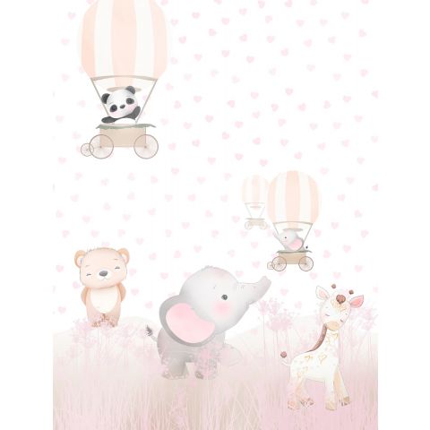 CUTE WALLS FRIENDS BALLOON WAGON -  LIGHT LILAC CW6031-1