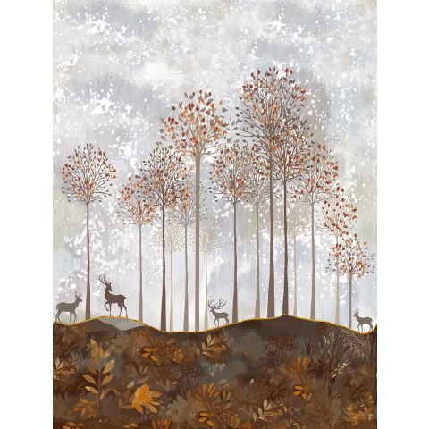 CUTE WALLS FOREST DEER - RUSTIC BROWN CW6047-2