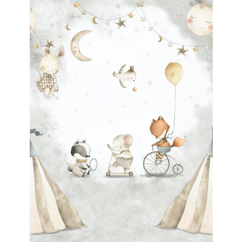 CUTE WALLS SLEEP NIGHT CIRCUS - MIRAGE GREY CW6055-1